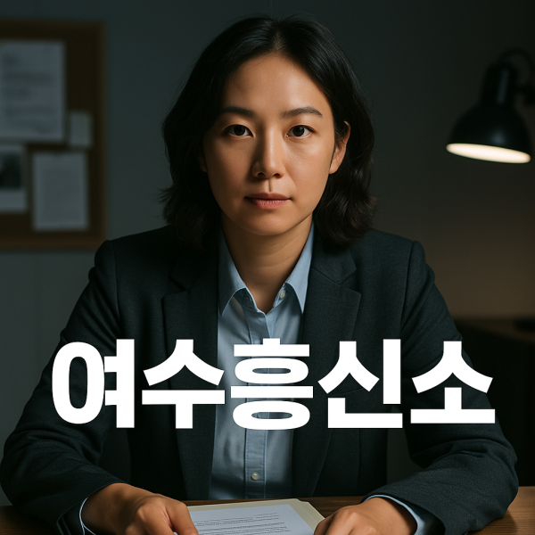 여수흥신소 홍보용으로 촬영된 한국인 여성 조사관의 정면 클로즈업 이미지